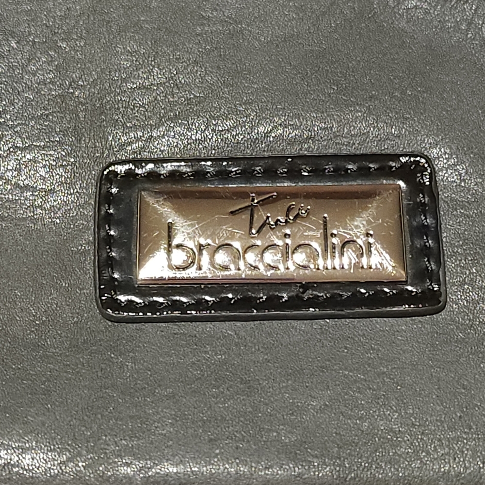 Braccialini Designer Grey Bag Applique Noir Woman City Detective. Prelov… - Picture 5 of 14